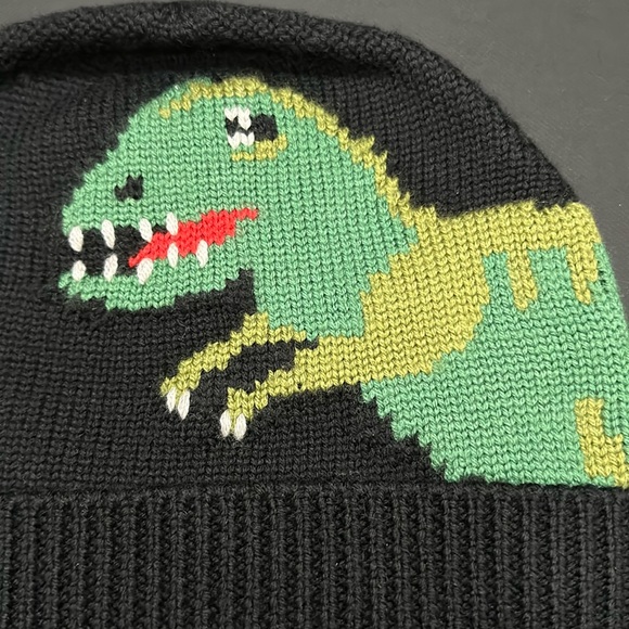 NWT Coach Rexy knit Beanie hat Dinosaur CO105 Limited Edition Cap Black Wool - Picture 4 of 6